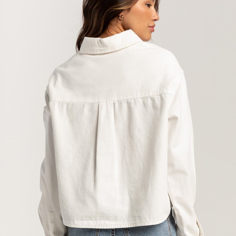 RSQ Womens Denim Crop Shirt